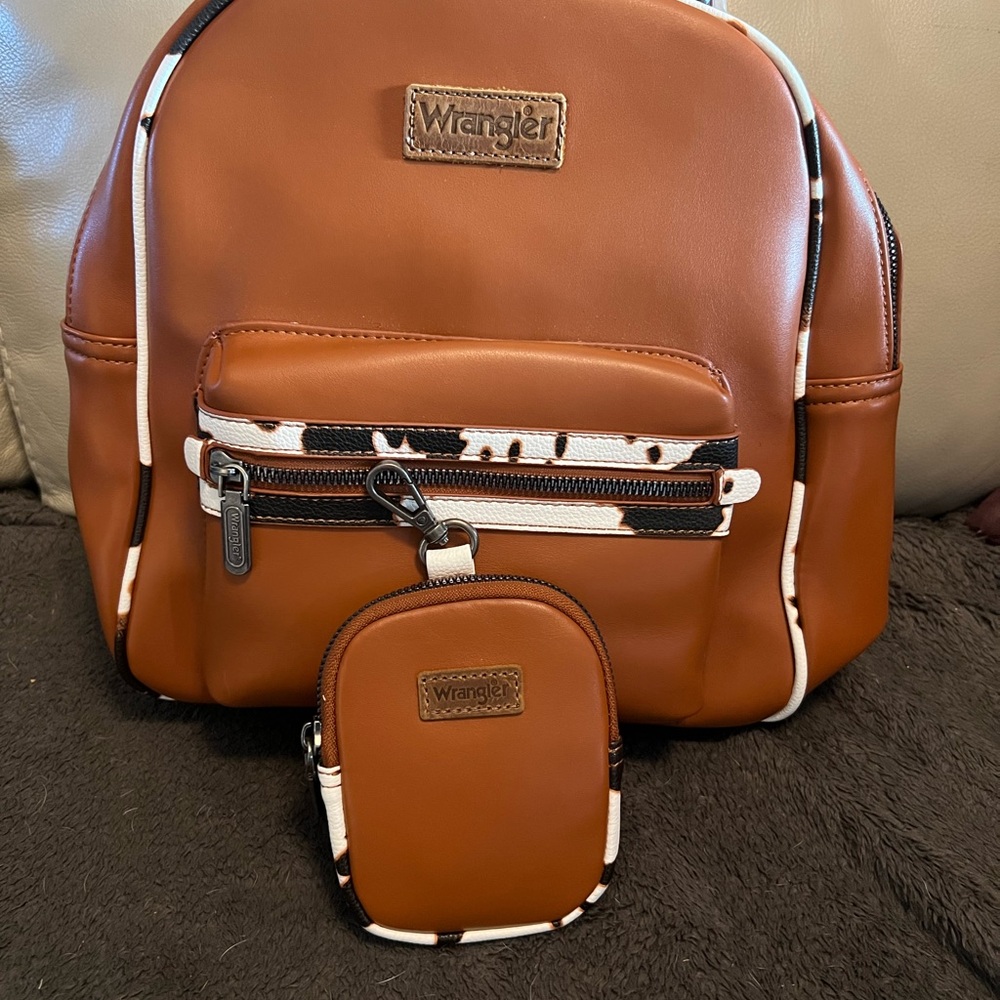 Wrangler Tan Backpack with Patterned Interior ** … - image 1